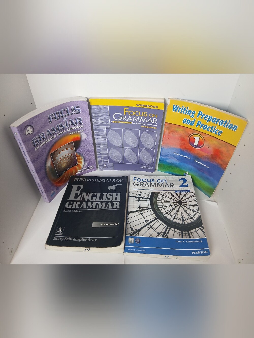 5 English Grammar Books, Various Editions, Longman/ Pearson